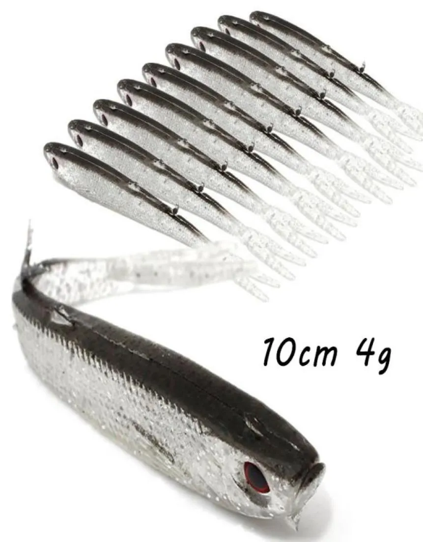 20pcslot 10cm 4G 3D Eyes Bionic Fish Silicone Fishing Lure Mjuka betar lockar konstgjorda bete Pesca tackla tillbehör BL2764263907