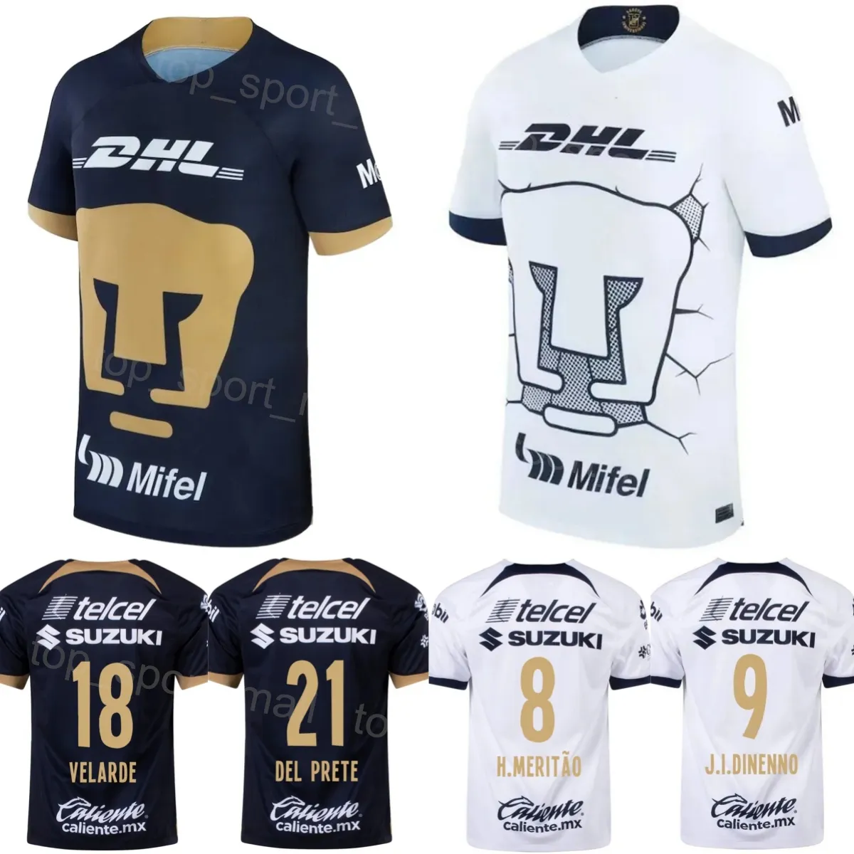 فريق النادي Unam Soccer 12 Cesar Huerta Jersey 23 24 Mans 9 Juan Dinenno 19 Gabriel Fernandez 6 Nathan Silva 10 Eduardo Salvio Football Shirt Kits Nume Nume Number