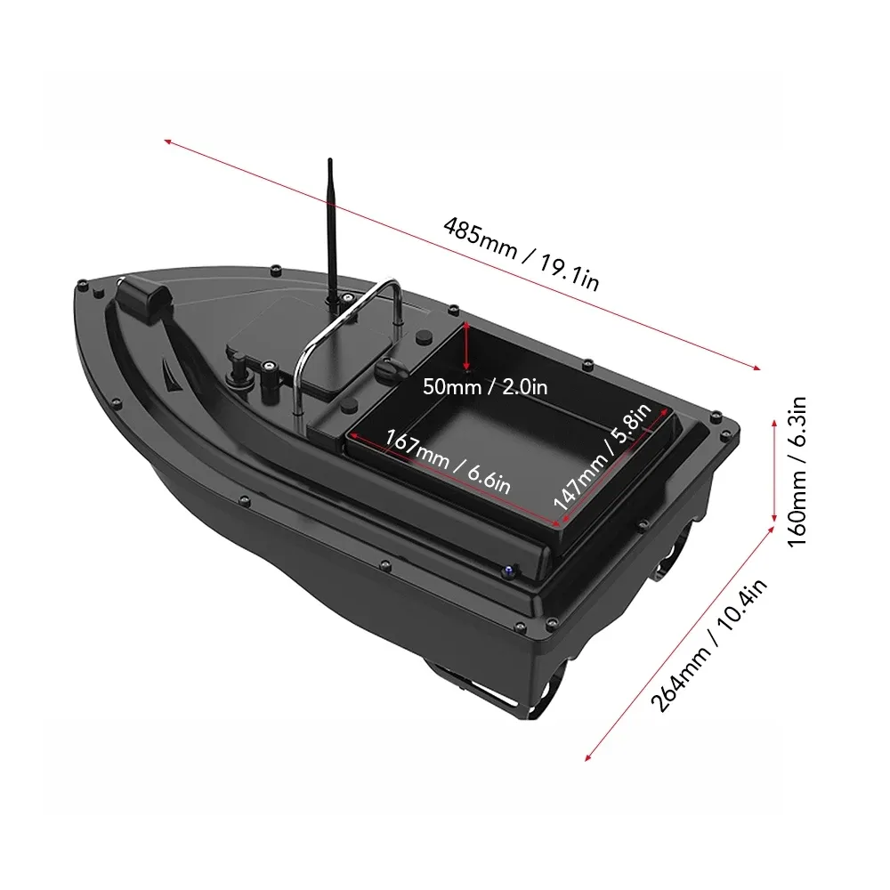 Bateau Amorceur Télécommandé – Appât De Pêche RC 500m – Capacité 1.5kg – Bateau Leurre Pour Eaux Douces – Cadeau Pêcheur