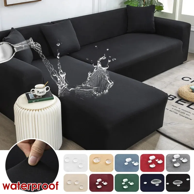 Krzesło okładki wodoodporne sofa narożna elastyczna cienka sofa sofa do salonu zwierzęta domowe l kształt sofa potrzebna kolejność 2 sztuki slipcover 231213