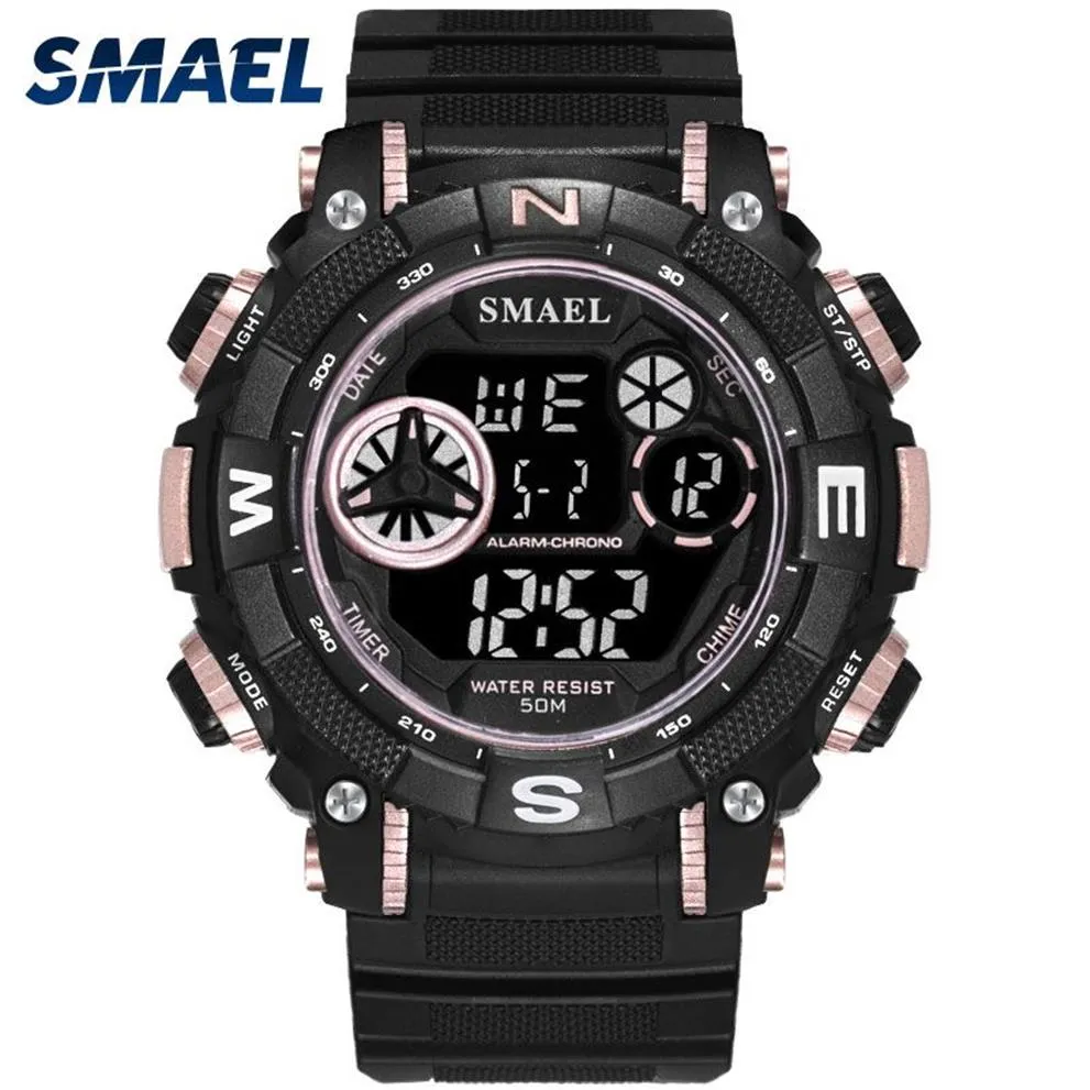 Cyfrowe zegarek sportowy Waterproof Watch Smael Watch S thock Montre Mens Watches Watches Top Brand 1317 Mężczyzn Watches Digital LED249W