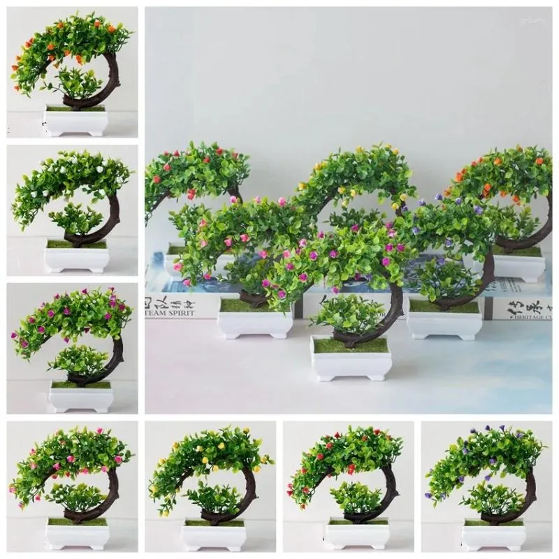 Fleurs décoratives plantes artificielles bonsaï petit Pot d'arbre faux ornement en Pot pour la décoration de la maison El jardin chambre bureau