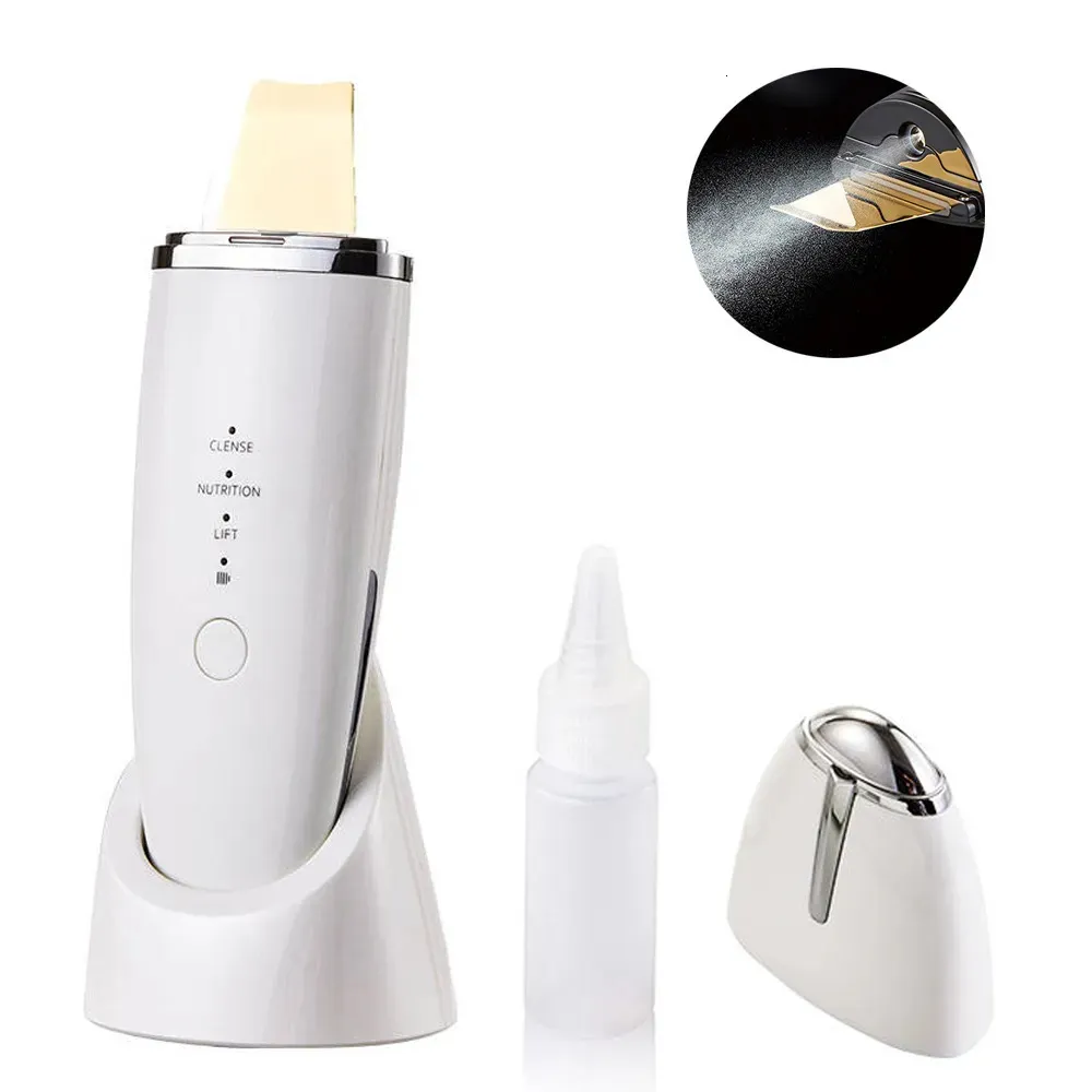 Cleaning Tools Accessories Lesen Ultrasonic Skin Scrubber Blackhead Remover Face Cleaner Massager Pore Deep Care Sonic Peeling Device for Wash 231214