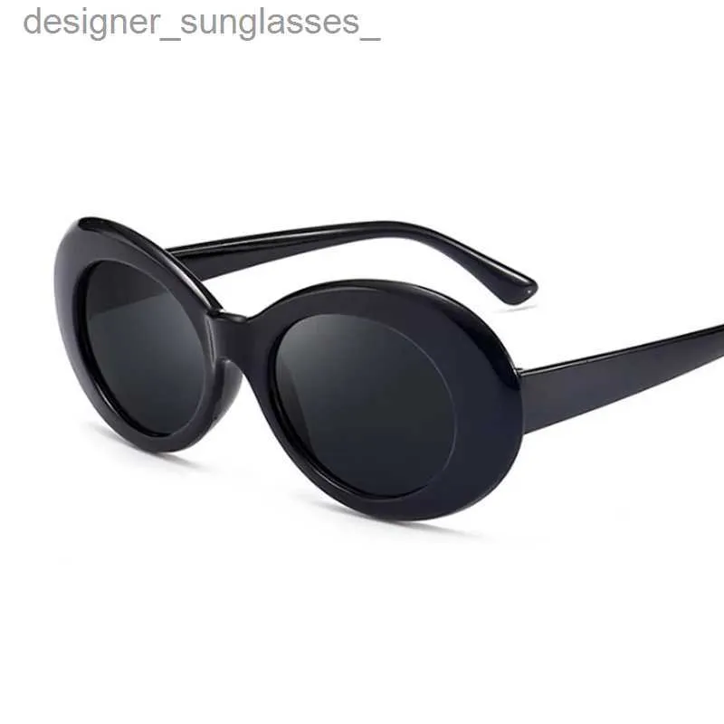 Lunettes de soleil Kurt Cobain R tro Ovale Lunettes De Soleil Homme Vintage Marque De Mode Lunettes De Soleil Classique Blanc Noir Lentes De Sol