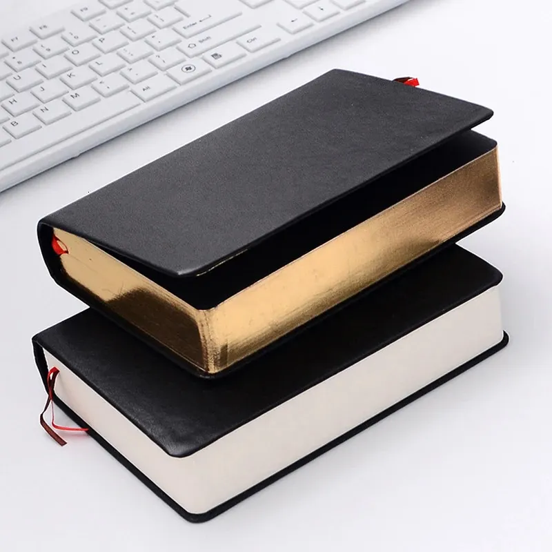 Notepads Retro Leather Notebook Thick Paper Bible Diary Book Notepad Blank Weekly Plan Writing Notebooks Office School Supplies 231213