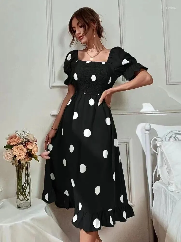 Womens Off Shoulder Polka Dots Midi Dress Summer Slim Fit A-Line Bohemian  Style with Short Flutter Sleeves from Dhgate Urban Sexy Dresses - price  26.27