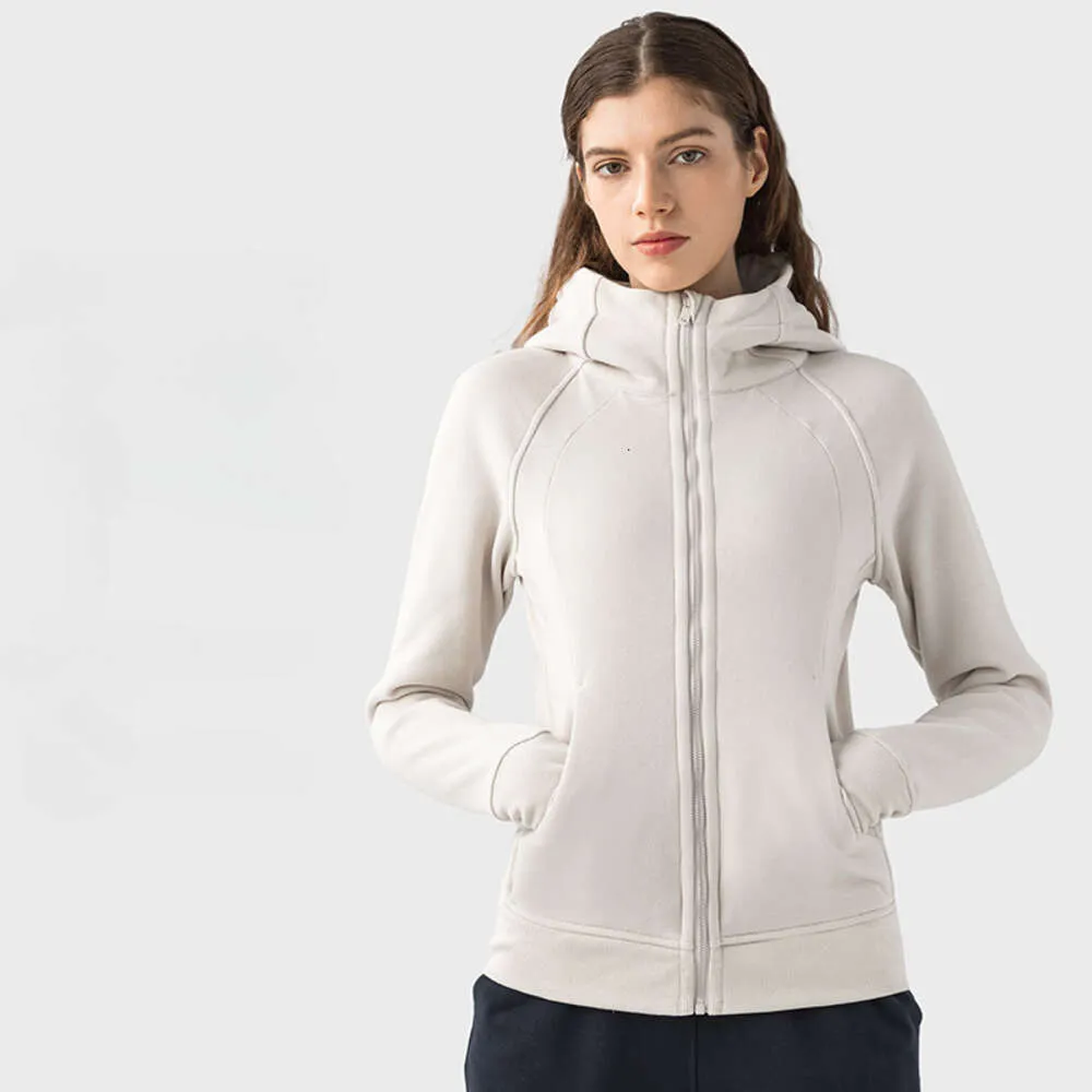 Lu Lu Giacca Cappotto Align Felpe con Cappuccio da Uomo Felpe Scuba Addensato Caldo Cappotto Sportivo con Cappuccio Donna Yoga per Il Tempo Libero Allenamento Fitness Giacca Limoni LL Esercizio