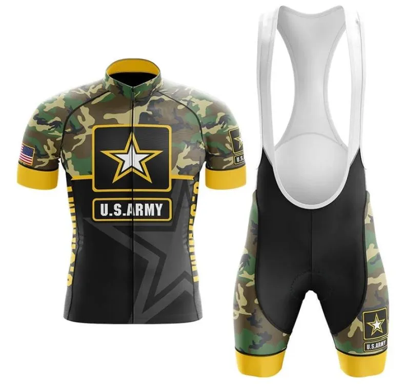 2022 US Army Cycling Jersey Mtb Mountain Bike Clothing Men Short Set Ropa Ciclismo Bicycle Wear Clothes Maillot Culotte1285733