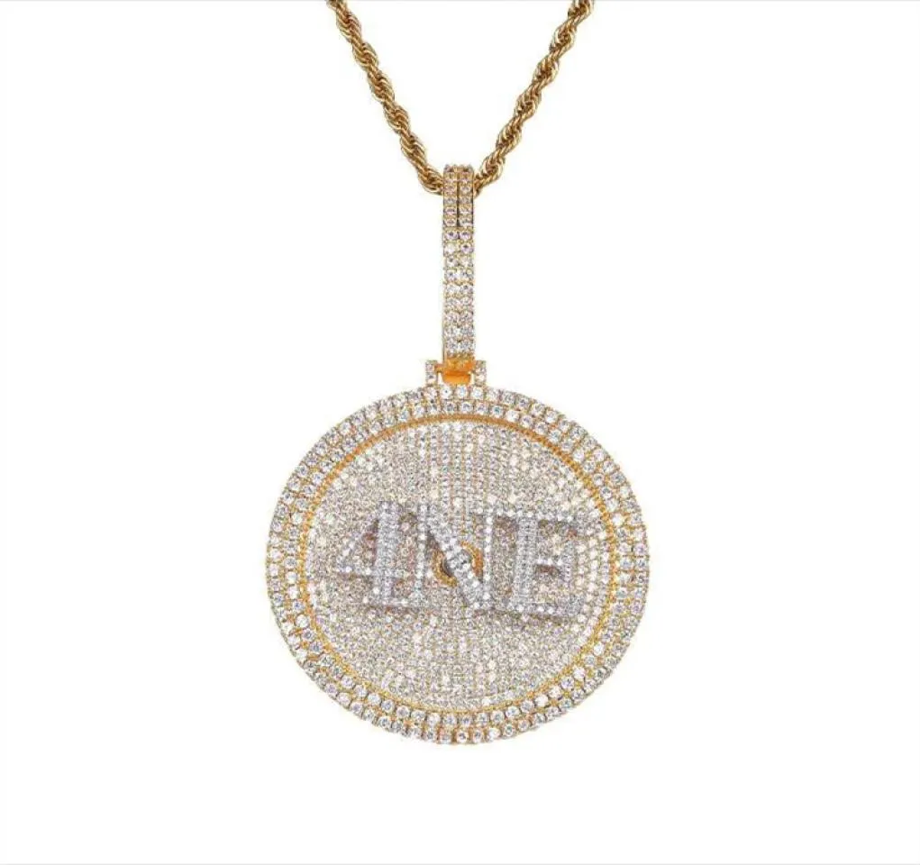 5x5 cm Nome personalizzato Medaglia Pendenti Stile Hip Hop Uomo Collana a catena Qualsiasi carattere Lettere Numeri Simboli Colore6337611