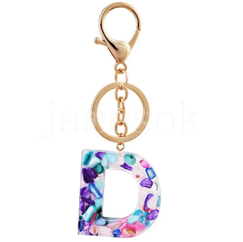 Trendy 26 lettere a ciondolo Donne della catena chiave da uomo Acrilico portachiavi Acrychain A a Z Keyring Charm Charm Bag Accessori regalo DE793