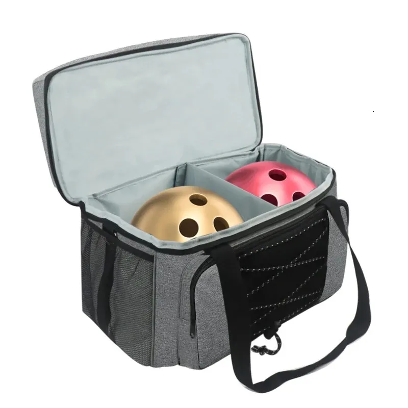 Bowling Bag For 2 Balls Portable Tote with Padded Ball Holder Double and Pair of Shoes Up To Men 16 231213