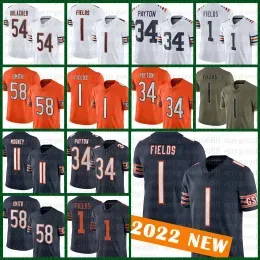 ''Bears''34 Walter Payton 1 Justin Fields Football Jersey Chase Claypool Darnell Mooney Jaquan Brisker Cole Kmet David Montgomery Edd