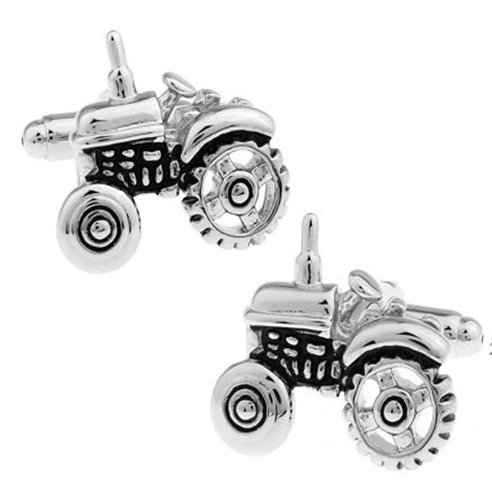 Boutons de manchette tracteur rétro de haute qualité pour hommes, boutons de manchette en cuivre, lien de manchette de mariage, bijoux à la mode, cadeau de noël 224O