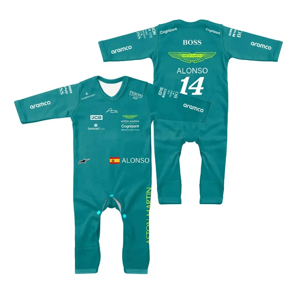 Rompers Spring and Autumn Baby Racing Outdoor Extreme Sports Caby 14 Driver Alonso Fan Odzież 2023 231214