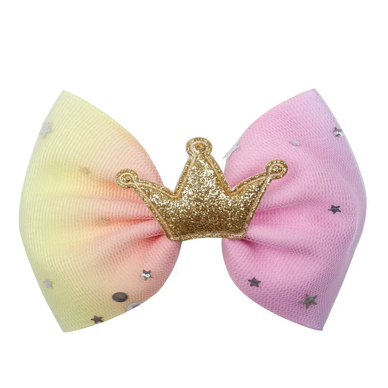 Baby Barrettes Girl Bow Hairpin Gradient Grosgrain Ribbon Hair Bows kids heart stars Bow Hairclips For Children Hair Accessories M2095