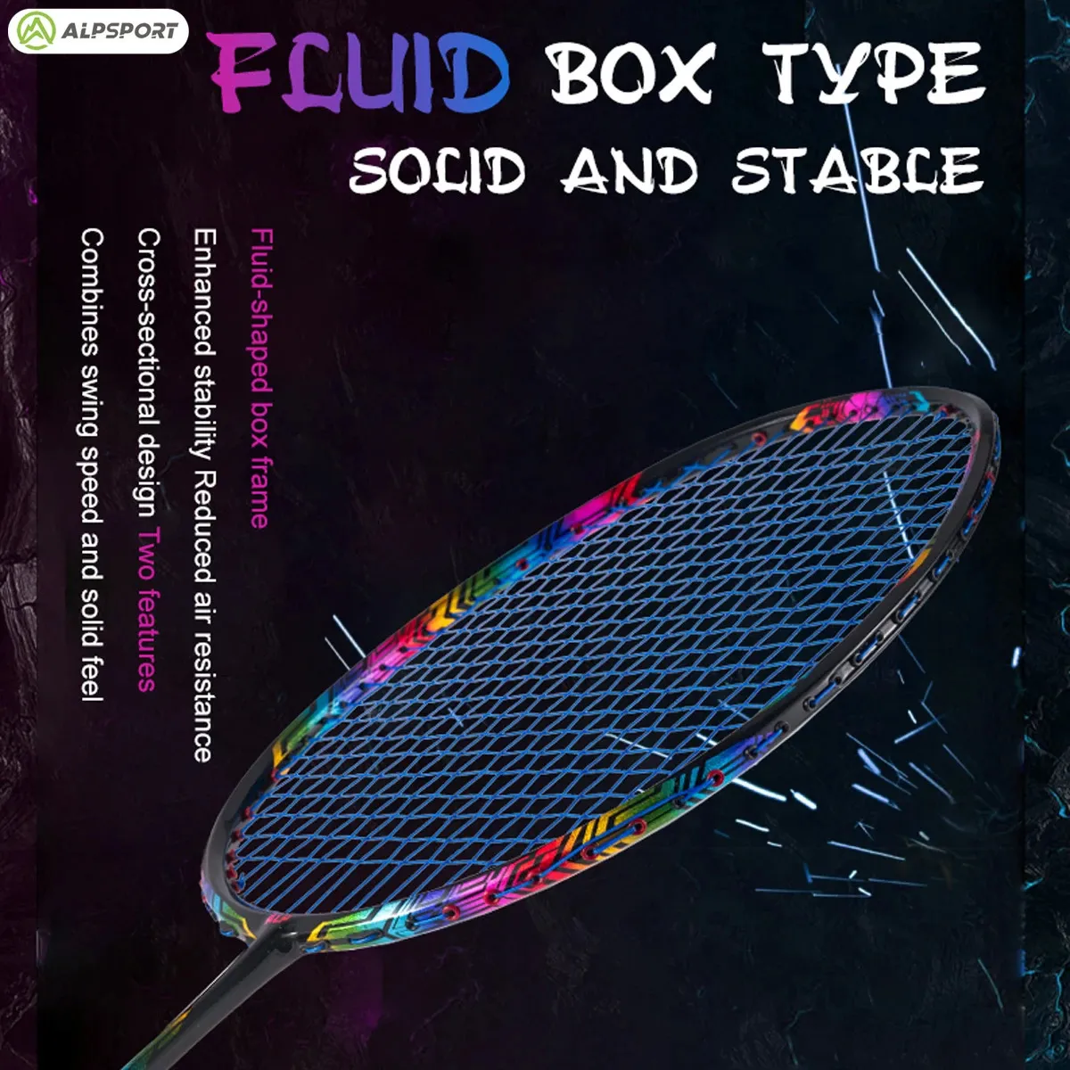 ALP XC Ultralight Badminton Racket - Colorful Frame Dazzle Color, Max ...