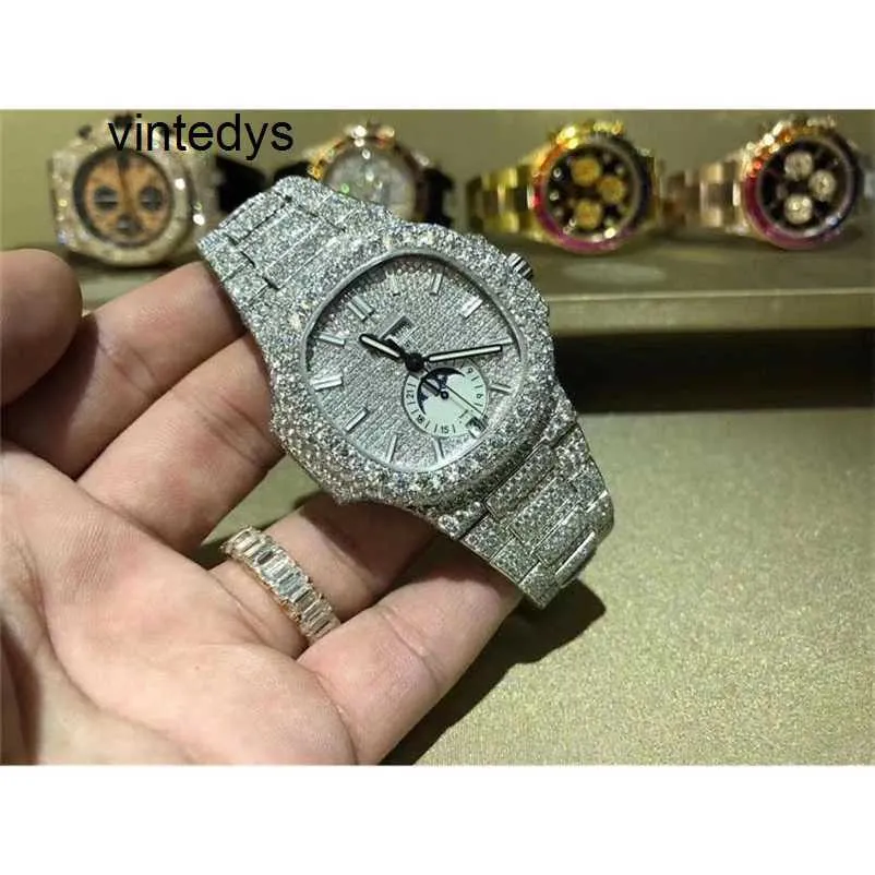 Klockor för män Topp VVS Ny testning Anpassad Carbonite Diamond Watch Quality