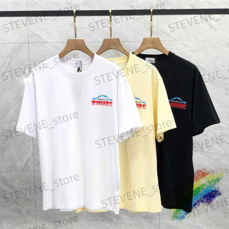 Męskie koszulki Racing Print T Shirt Men Men Kobiety Najlepsza jakość biała morelowa czarna streetwearna t-shirt T231214