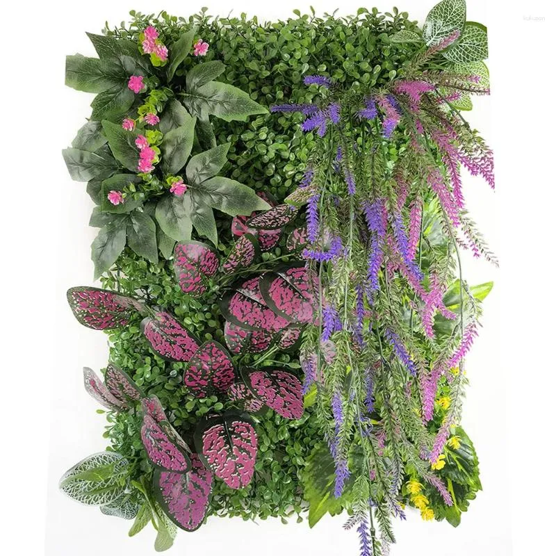 Flores decorativas 40 60cm 3d planta artificial jardim quadrado plástico gramado tapete decoração casa casamento fundo parede