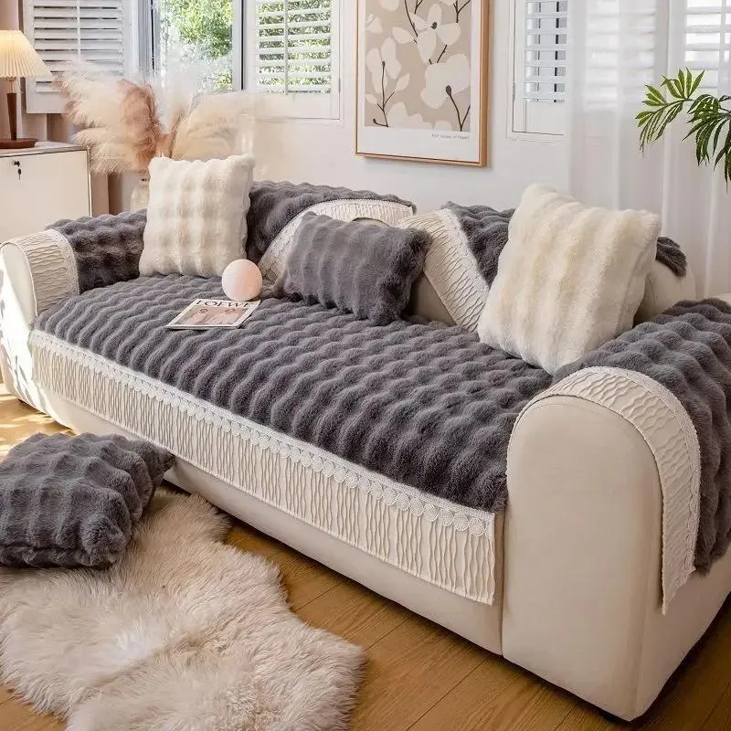 Крышка стулья зимнее флисовое диван подушка сгущенное плюшевое сиденье без скольжения