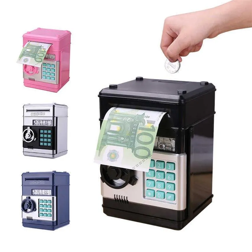 Electronic Piggy Bank Safe Box Money Boxes for Children Digital Coins Cash Saving Safe Deposit ATM Machine Kid Christmas Gift X070246N