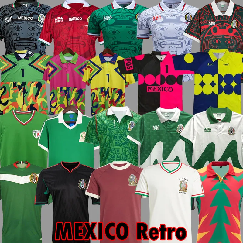 1985 1986 1998 Vintage Mexico Retro Soccer Jerseys Blanco Hernandez Blanco Campos Uniforms 1994 Jorge Campos Soffore Shirt Shirt Kits