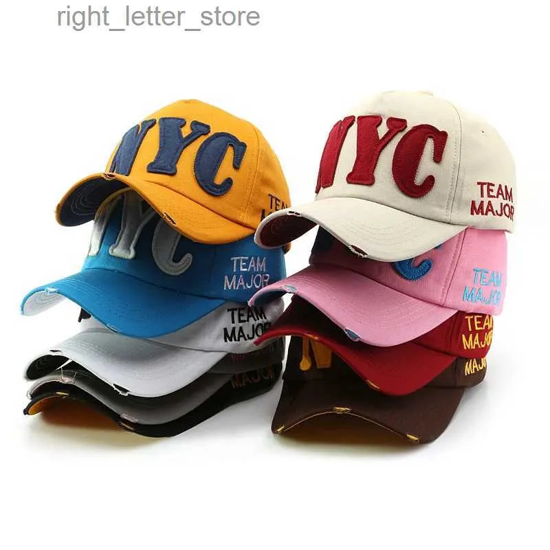 Top Caps Erkek Beyzbol Kapakları Kadın İlkbahar Yaz Güneş şapkası Snapback Sıraslı NYC Mektubu Hip-Hop Şapkaları UNISEX GORRA CHAPEAU YQ231214