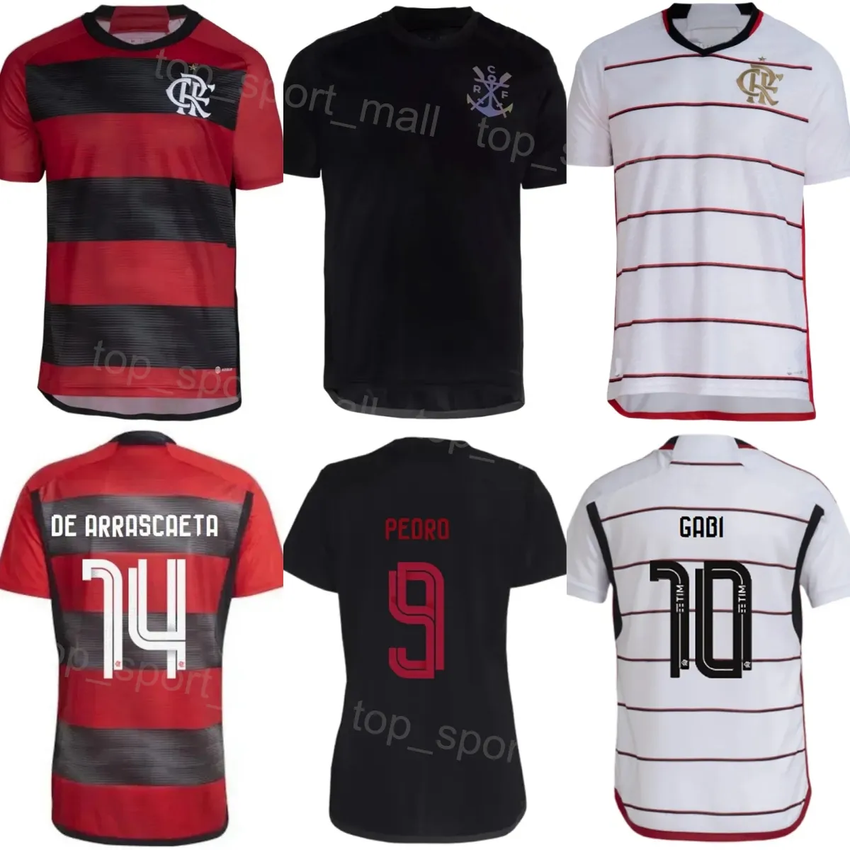 Club Team 23-24 Men Soccer CR Flamengo Jersey 10 GABRIEL 27 HENRIQUE 14 DE ARRASCAETA 7 RIBEIRO 9 PEDRO 20 GERSON 16 LUIS 6 LUCAS 29 HUGO Football Shirt Kits Uniform