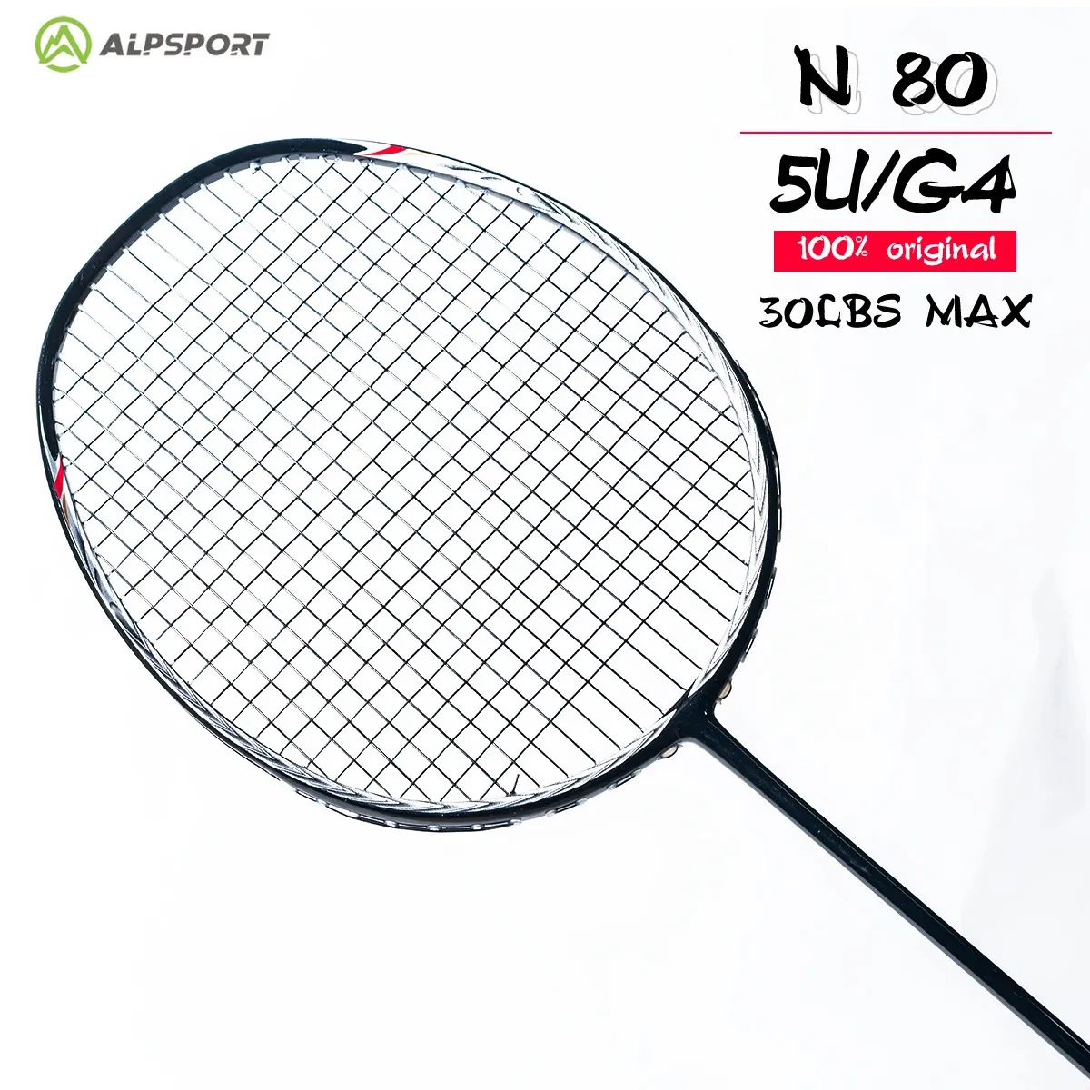 Badminton String Alpsport N800 2 PCS Lot Packaged med Racket Original 5U 72G Racket 100 Carbon Fiber Professional RSL 231214