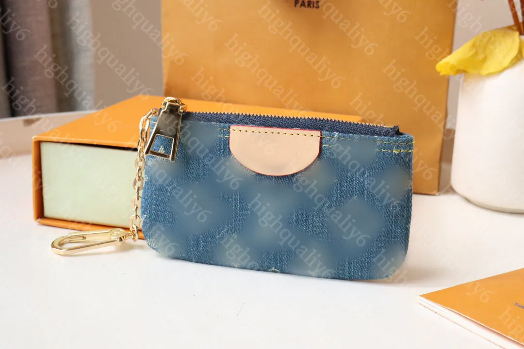 2023 New Jacquard Denim Wallet LL10A Mirror de qualidade Bolsa de carteira de carteira de moeda Chain Wallet