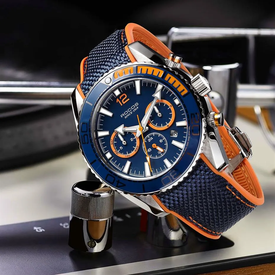 Orologio automatico multifunzione impermeabile da uomo meccanico classico cinturino in silicone orologio da polso in cristallo di zaffiro318q