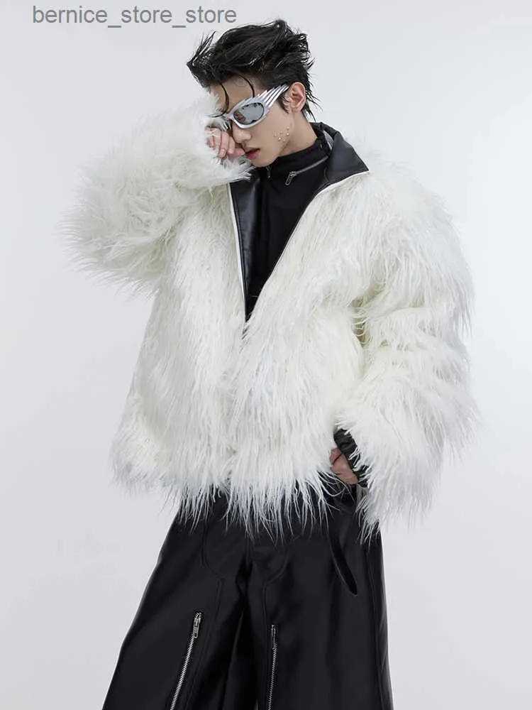 White mongolian shop fur coat