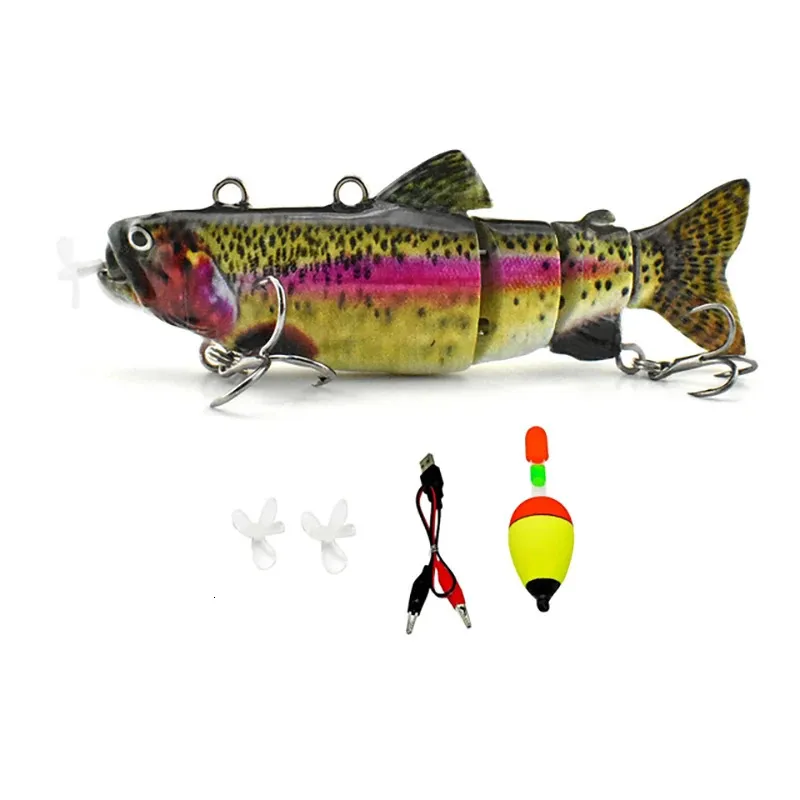 Automatic Swimming Robotic Fishing Lure Electric Wobbler Electronic Multi  Jointed Bait Auto-Swimming Swimbait Tackle Accessories