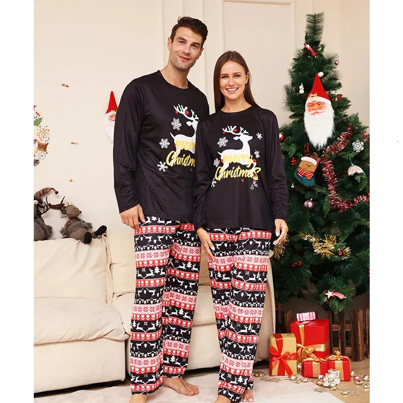 Family Matching Outfits 2024 Christmas Adults Kids Pajamas Clothes Set Look  Dad Mommy And Me Xmas Moose Sleepwear Pyjamas 231213 From Daye08, $9.42