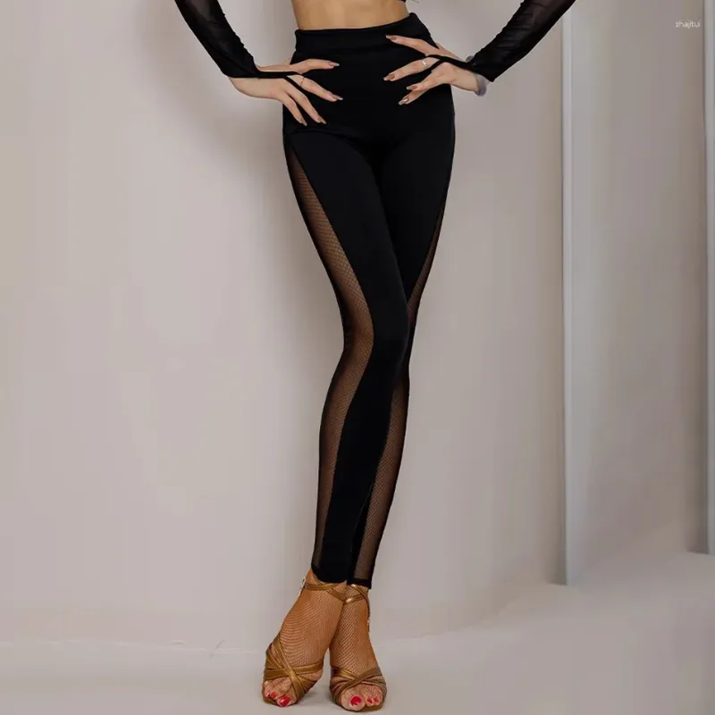 Stage Wear 2023 Female Tight And Patchwork Design Pants Latin Dance Dress For Women Dresses Cha Samba Costumes Dancewear YD249