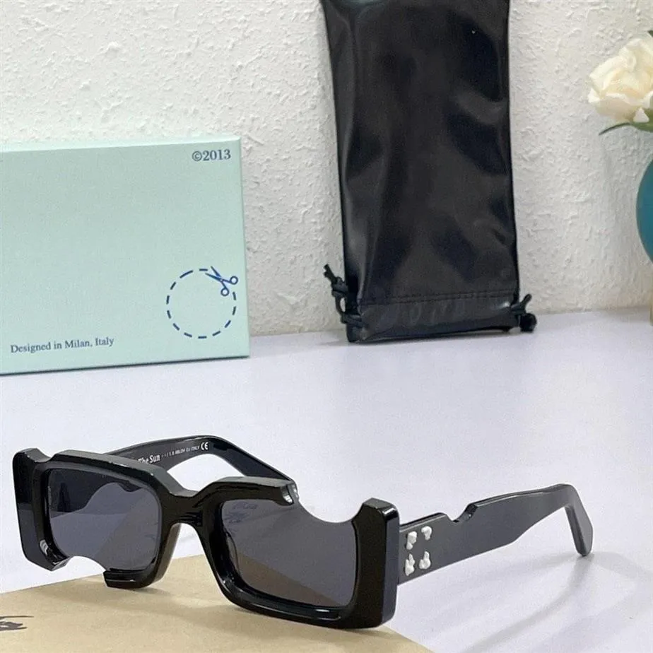 Designer-Sonnenbrille, modisch, rechteckig, Off-Fotch-Loch-Design, für Damen und Herren, Trendprodukte, Grün, Rosa, Blau, Retro, kleiner Rahmen, einzigartig, V2229