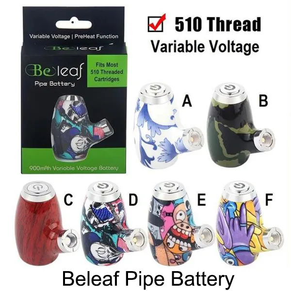 Authentic Beleaf PIPE battery Smart Adjustable 900mAh Preheating 510 VV Vairable Voltage preheat kit