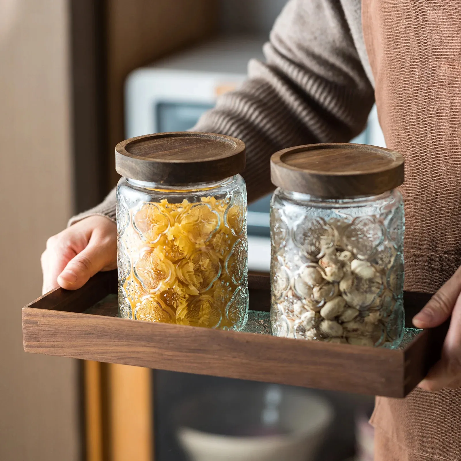 Wood Lid Glass Jar Airtight Canister Food Storage Container for Tea,  Coffee, Beans, Grounds, Candy, Kitchen Storage Bottles, Sealed Jars from  Dhgate Kitchen Storage \u0026 Organization - price 61.73, image size:1600x1600