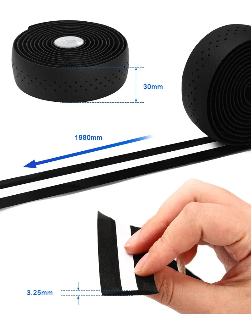 RIDERACE Bicycle Handlebar Tape, Anti-slip PU EVA Breathable Cycling ...