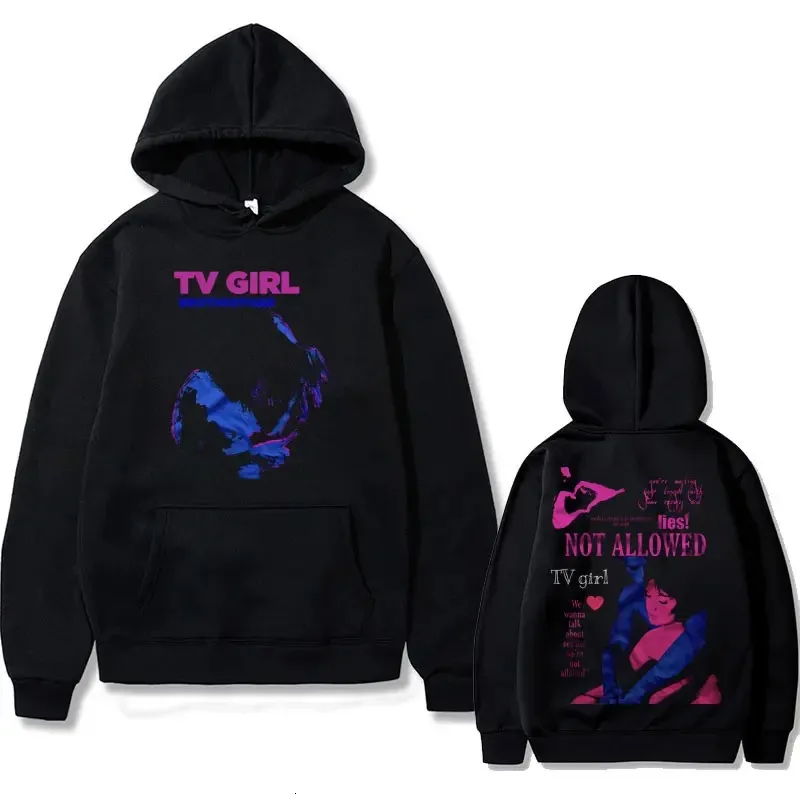 Sweats à capuche pour hommes Sweatshirts Édition limitée Tv Girl Graphic Sweat à capuche unisexe en coton polaire mâle noir streetwear hommes femmes mode sweat-shirt surdimensionné 231213