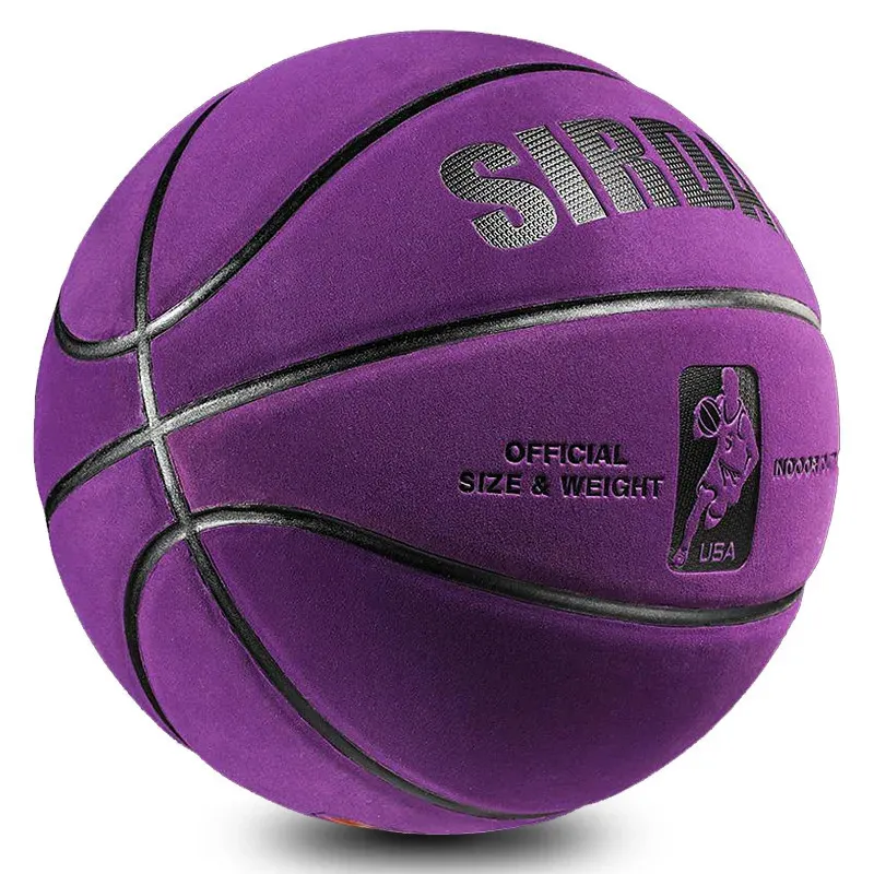 Мячи из мягкой микрофибры, баскетбольный мяч, размер 7, износостойкий, противоскользящий, водонепроницаемый, для улицы, в помещении, профессиональный баскетбольный мяч, фиолетовый 231213