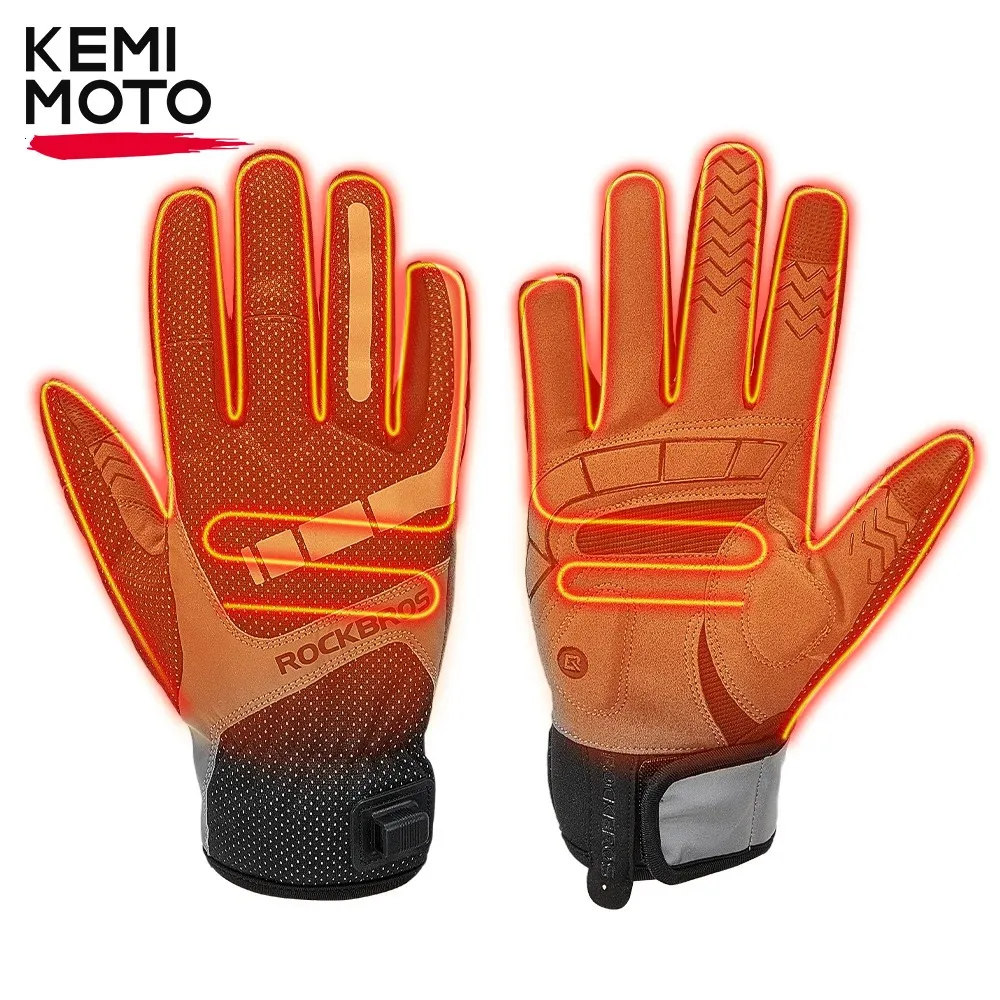 Gants de sport Scooter électrique hiver chauffé USB Post chauffage thermique pour moto écran tactile anti-dérapant vélo vélo 231213