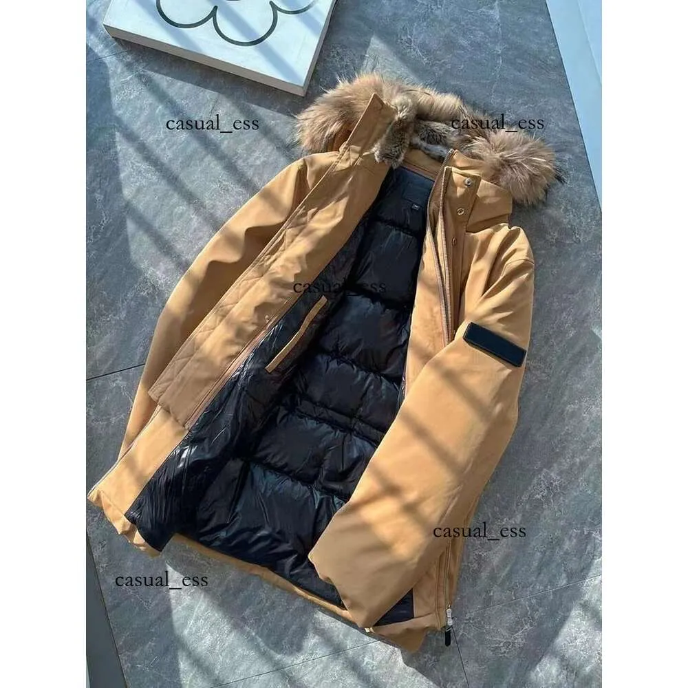 Abrigo Kages Longitud con capucha Negro Caqui Abajo con cordón Cintura arriba Diseñador Chaqueta de plumón para hombre Chaqueta parka 126 dfashion98