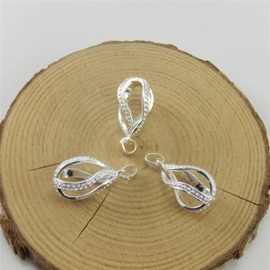 10st spiral dekoration erbjuder silver guldpläterad pärlburhäng - lägg till din egen pärlsten för att göra det mer attraktivt275t