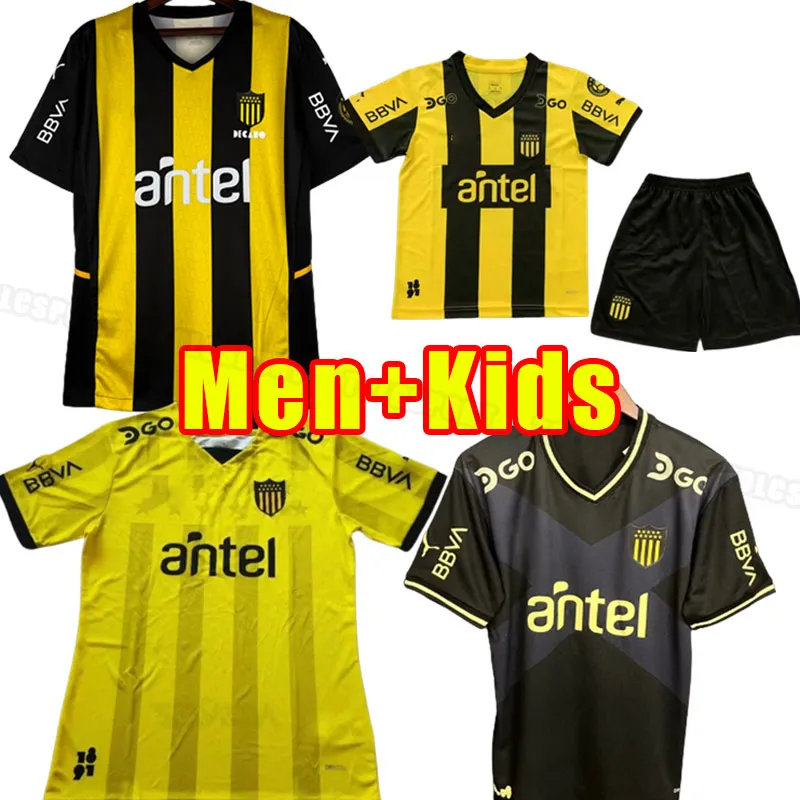 23 24 Penarol Rodriguez Kids Kit Soccer Jerseys Mendez Saravia Rak Milans Home Yellow Black Child Football Shirt Kort ärmuniformer 2023 2024