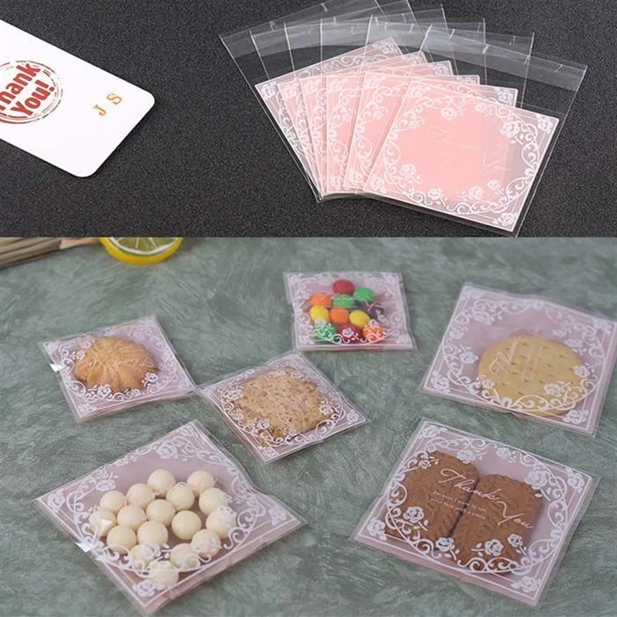 rosa rosa Spitze Candy Cookie Plastiktüten selbstklebend für DIY Kekse Snack Candy DOOKIES Backpaket Dekor Kinder Geschenk Suppli293Q