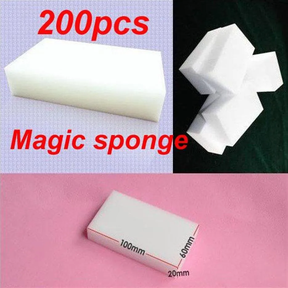 200 st mycket multifunktionell svamp för rengöring av magisk svamp Eraser Melamine Cleaner 100x60x20mm228s
