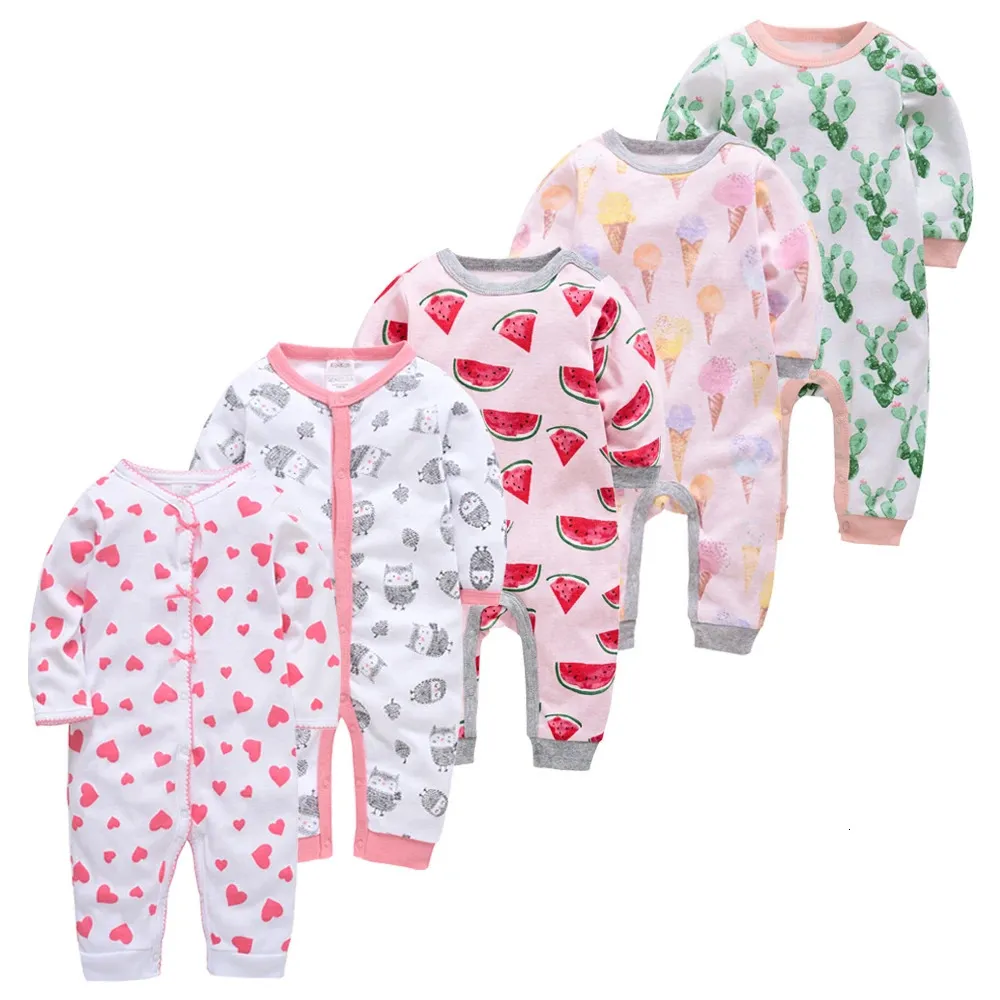 Pyjama 5 stks Baby Pyjama Meisje Jongen Pijamas bebe fille Katoen Ademend Zacht ropa geboren Dwarsliggers Pjiamas 231213