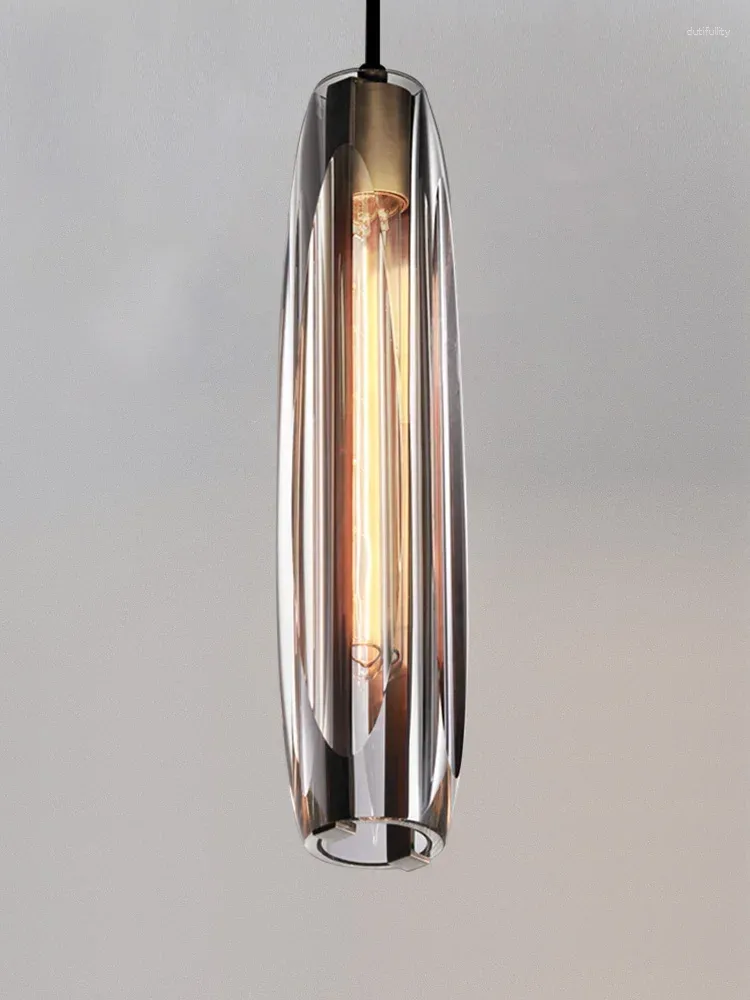 ペンダントランプデザイナーの銅光贅沢ポストモダンクリスタルシャンデリアモデルルームベッドルームベッドサイドバースモール