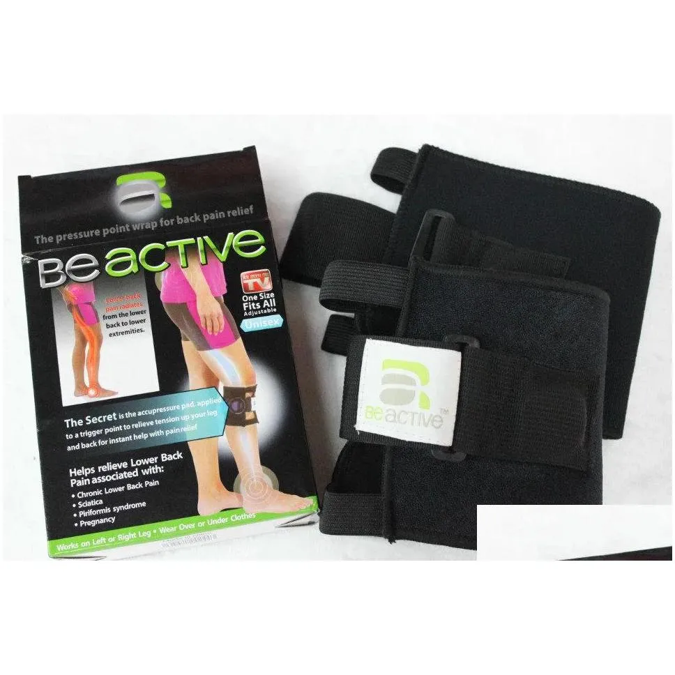 Genouillères coudières Coudières genouillères Wolface thérapeutique Beactive Brace Point Pad jambe noire pression acupression nerf sciatique jambe de sport Dhxrn